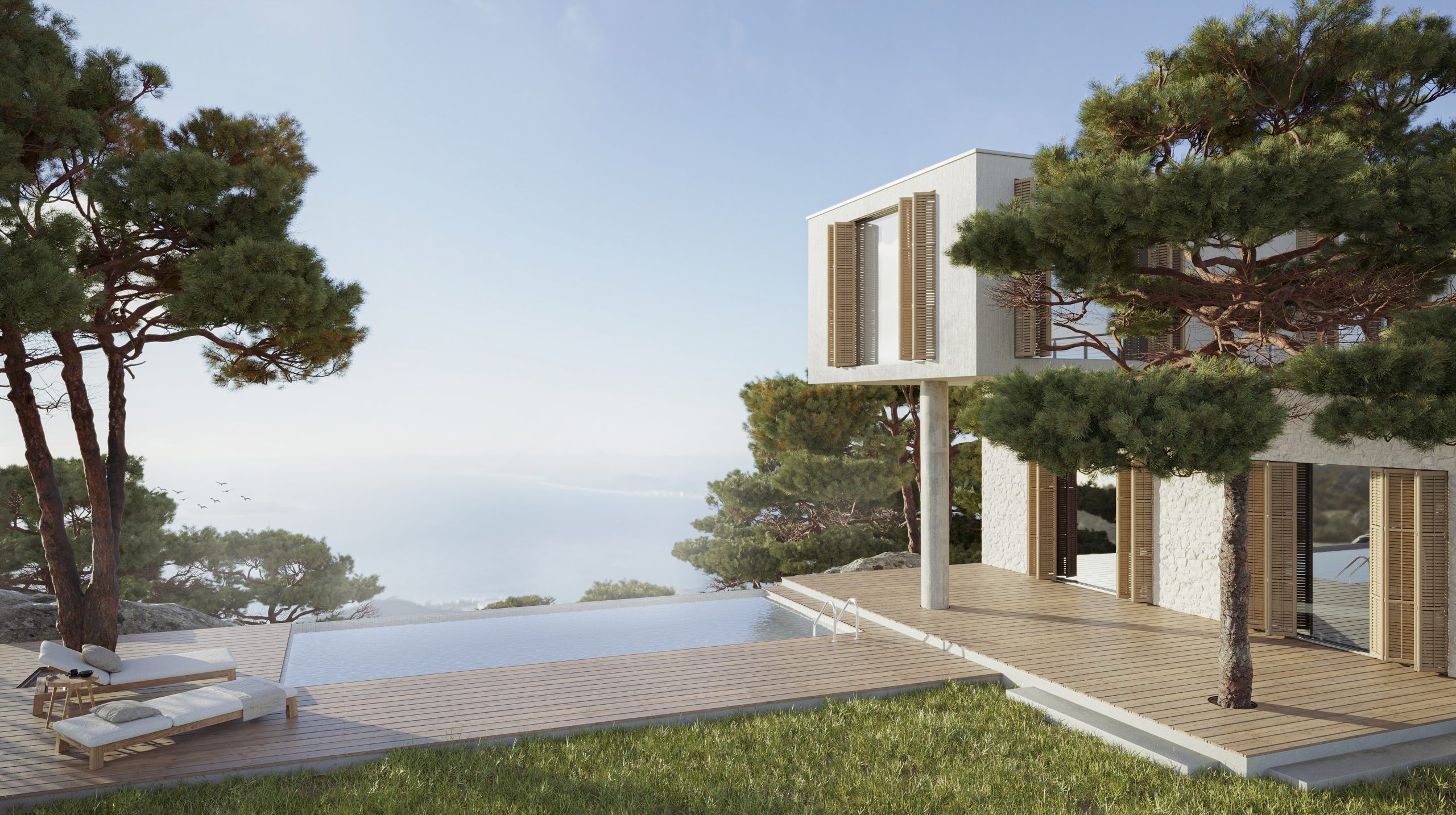 rendu 3D photoréaliste villa côte d'azur